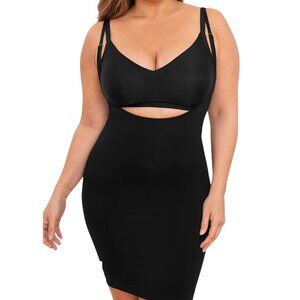 Shapermint Empetua Open Bust Shaper Slip Shapewear Black Sz MED 73007 NWOT